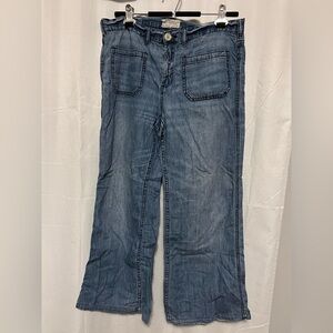 Free People Denim Blue Relaxed Wide Leg Jeans size 31